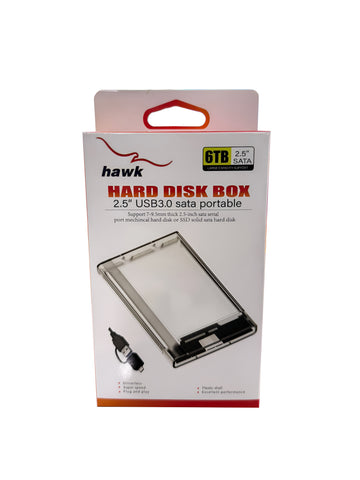 HAWK 2.5″ HDD Case USB 3.0 Crystal – Fast & Transparent Storage