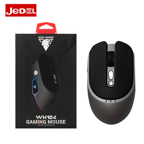 JEDEL WH104 Gaming Rechargeable Dual Mode Bluetooth & 2.4 Wireless Mouse 500mAh Battery 3200 DPI Gray