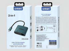 ONTEN USB-C to VGA Adapter with RJ45(100M) UC289