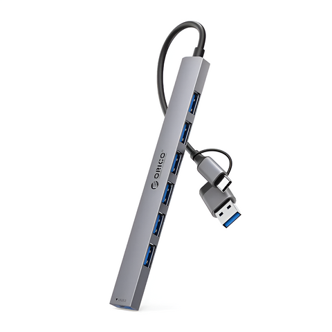 ORICO YSA2-U3 2-IN-7 USB Hub | USB-C & USB 3.0 to 7-Port USB Hub