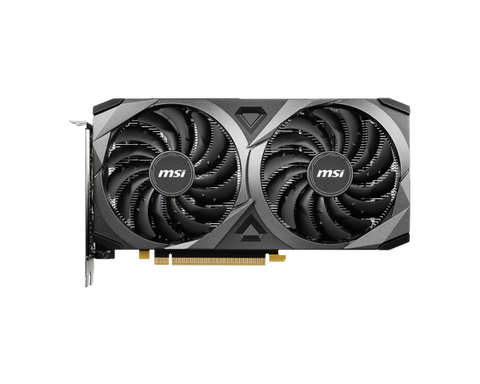 MSI graphics card with dual fans on a white background
