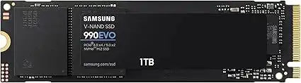 Samsung 990 EVO 1TB NVMe™ M.2 SSD – PCIe Gen 4.0 x4 / Gen 5.0 x2, High-Speed Storage