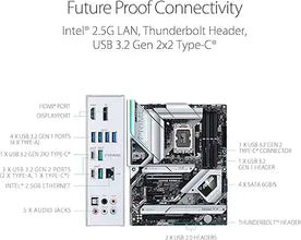 ASUS Prime Z690-A LGA 1700(Intel 12th) ATX Motherboard (16+1 DrMOS,PCIe 5.0,DDR5,4X M.2, Intel 2.5 Gb LAN,USB 3.2 Gen 2 Front Panel Type-C,Thunderbolt™ 4,Aura Sync RGB Lighting)