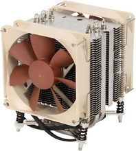 Computer cooling system with fan on a white background