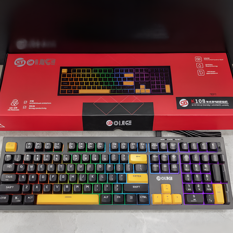 OIJIGE K108 Wired RGB Gaming keyboard Black