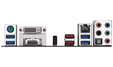 Collection of computer ports and connectors on a white background