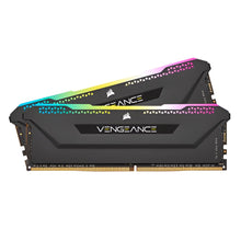 Two Corsair Vengeance RAM modules with RGB lighting on a white background