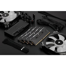 Collection of computer hardware components on a dark surface