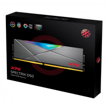 XPG Spectrix D50 RAM module packaging on a black background