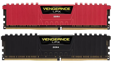 Two Vengeance LPX DDR4 RAM modules on a white background