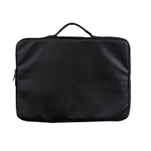 Black carrying case on a white background