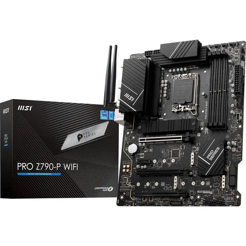 MSI Pro Z790-P WiFi motherboard with packaging on a white background