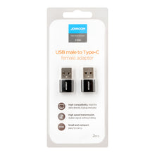 Packaging of USB male to Type-C female adapter with Joyroom branding.