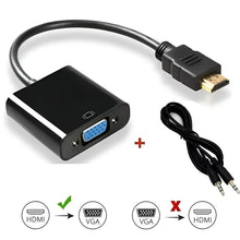 HDMI to VGA adapter with cable on a white background