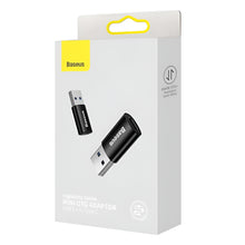 Baseus USB adapter packaging with adapter illustration on a white background