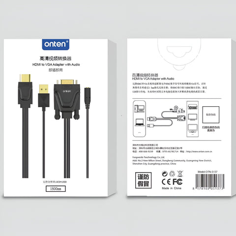 ONTEN HDTV TO VGA CABLE WITH AUDIO CABLE LENGTH 1.8M