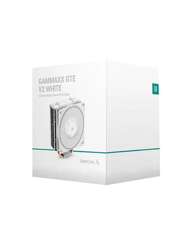 Cooler Master Gammaxx GTE V2 White CPU cooler packaging on a white background