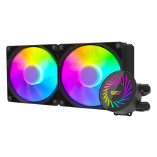 Pair of RGB cooling fans with a visible brand logo on a white background