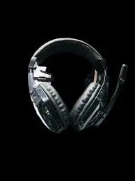 Black headphones on a black background