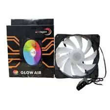 Glow Air cooling fan with packaging on a white background