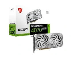 NVIDIA GeForce RTX 4070 graphics card with packaging on a white background
