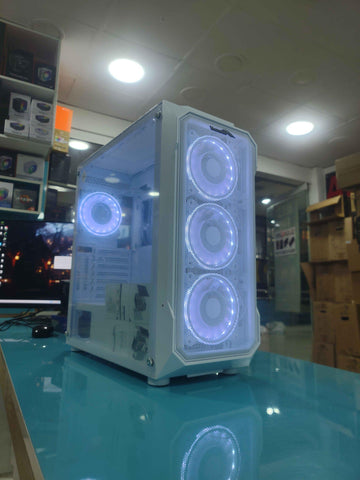 Thunder SCAR White ATX PC Case with 4x ARGB Fans