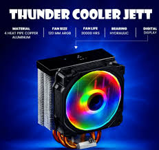 JETT TCC-DG120 Thunder 4-Heatpipe ARGB CPU Cooler with Digital Display