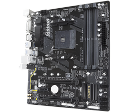Gigabyte motherboard on a white background