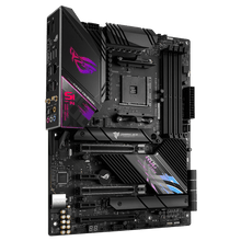 Computer motherboard with ASUS ROG logo on a transparent background