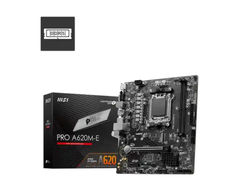 MSI motherboard with packaging and logo on a white background
