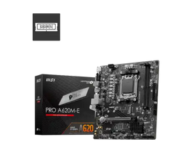 MSI motherboard with packaging and logo on a white background