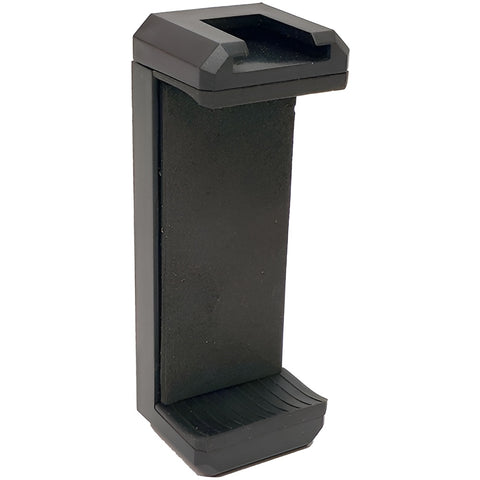 Black plastic stand on a white background