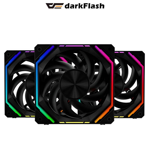 DarkFlash INF 32 ARGB Fans 3-in-1 Pack – Black | RGB PC Cooling