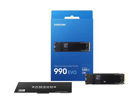 Samsung 990 EVO 1TB NVMe™ M.2 SSD – PCIe Gen 4.0 x4 / Gen 5.0 x2, High-Speed Storage