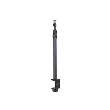 Black adjustable selfie stick on a white background