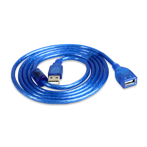 Blue USB cable on a white background