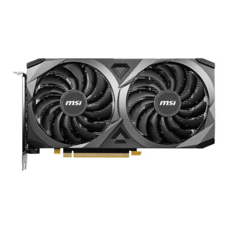 MSI graphics card with dual fans on a white background
