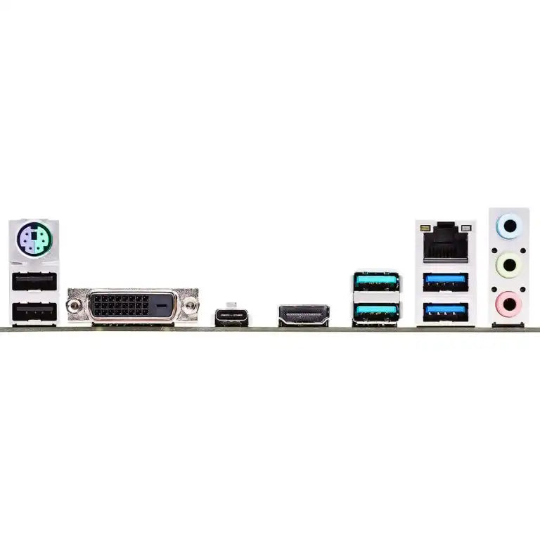 IO_7 Collection of computer ports and connectors on a white background
