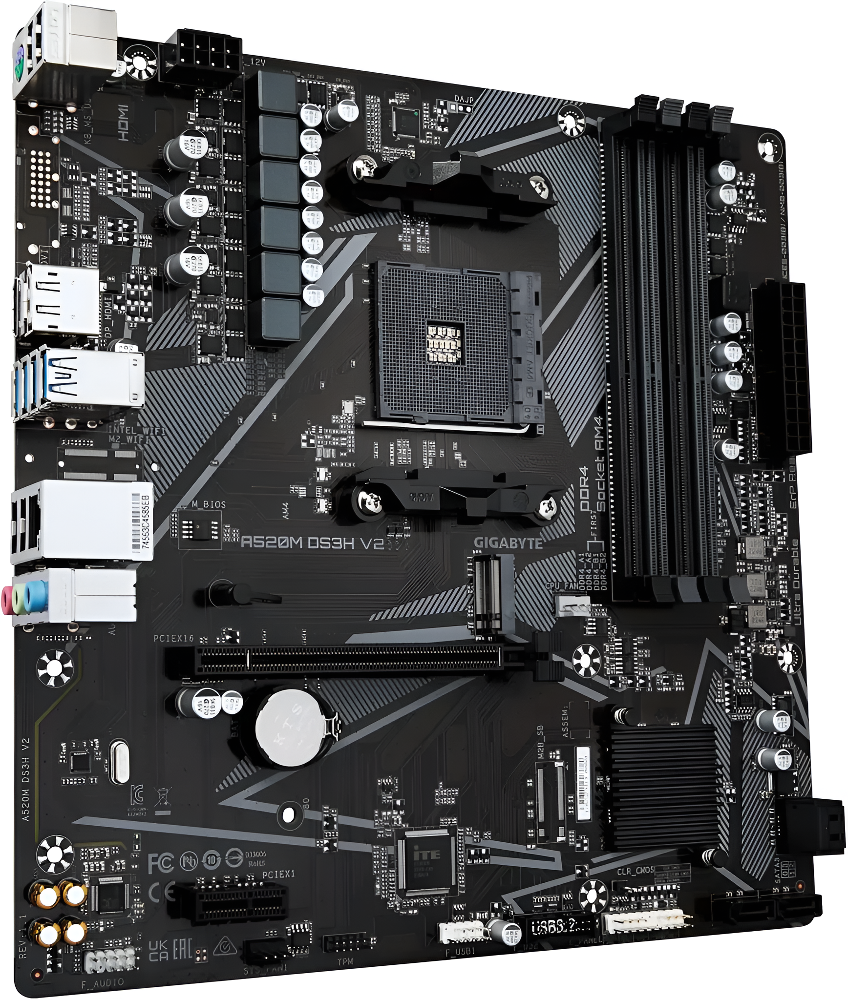 MB_9 Gigabyte motherboard on a white background