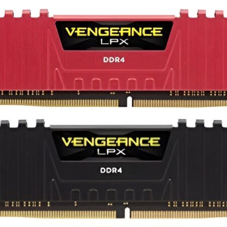 Two Vengeance LPX DDR4 RAM modules on a white background
