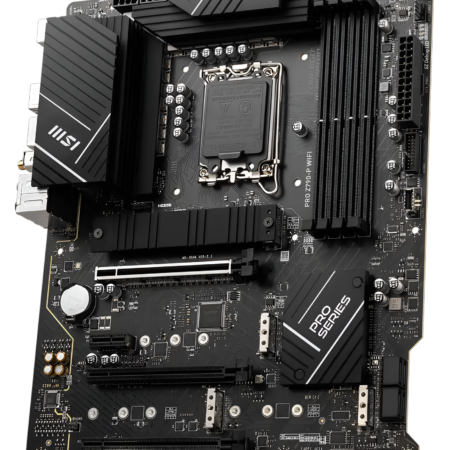 Computer motherboard with MSI branding on a white background