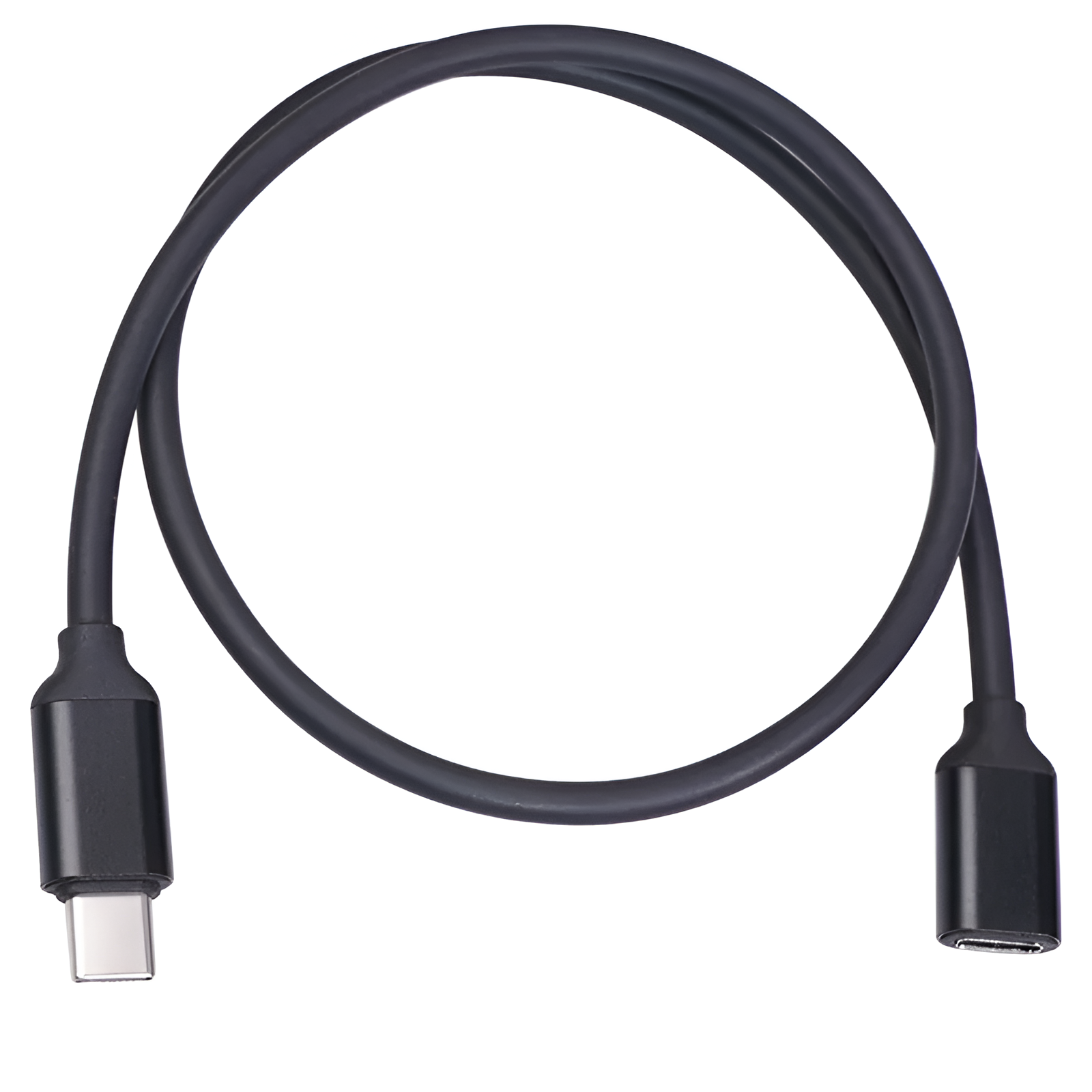 usb_2 Black USB cable with two connectors on a white background