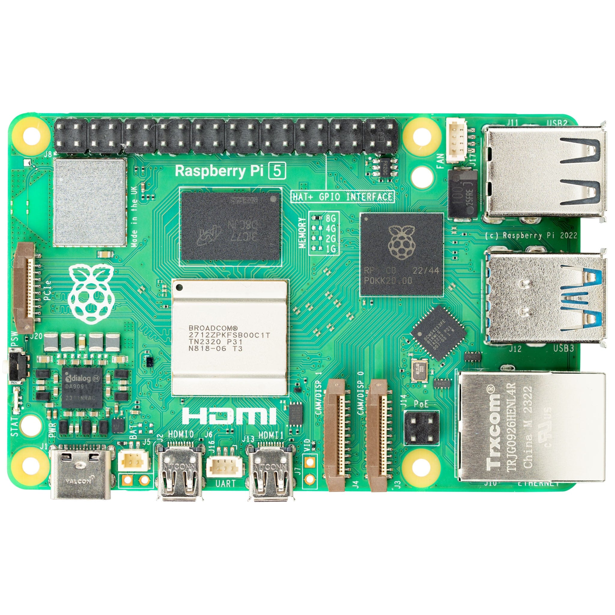 Raspberry Pi 5 4GB angle view Raspberry Pi 5 4GB angle view