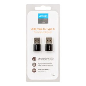Joyroom S-H152 USB male to Type-C female adapter 2Pcs black
