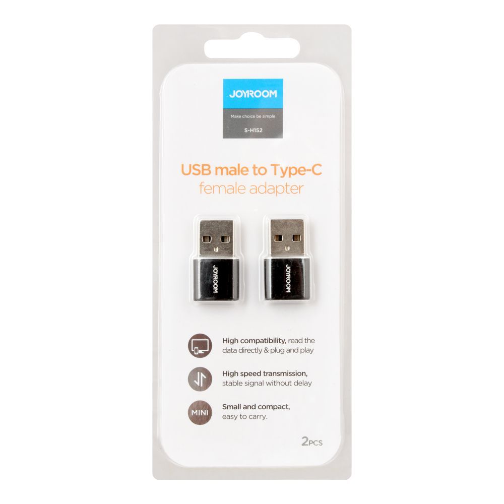 Joyroom S-H152 USB male to Type-C female adapter 2Pcs black
