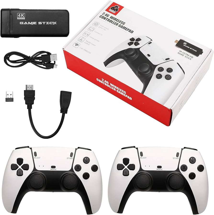 M8 PRO Game Stick 4K Video Game Console Retro Classic Games 2.4G Double Wireless Controller for PS1/GBA/SNE