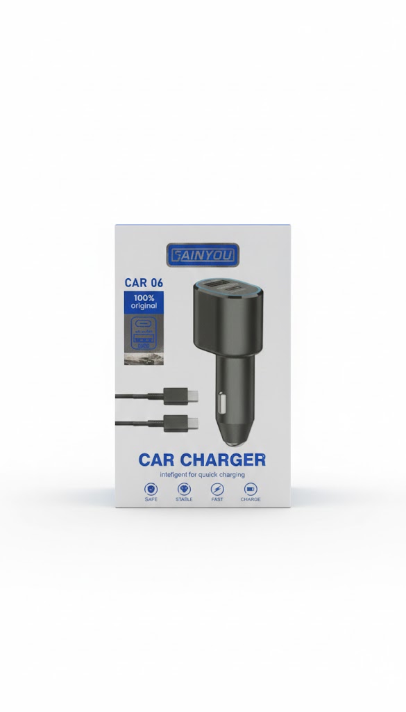 Sainyou CAR06 45W Supper Fast Car Charger QC3.0 +PD25W With C to C Cable