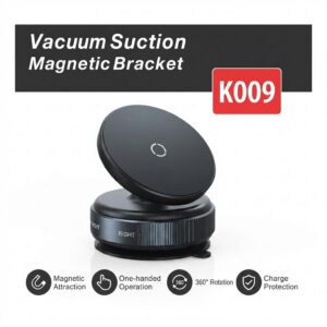 B001 Upgraded Vacuum Magnetic Phone Holder, 360° Rotation, Universal Cell Phone Mount for Car, Gym, Mirror, Kitchen (Black)