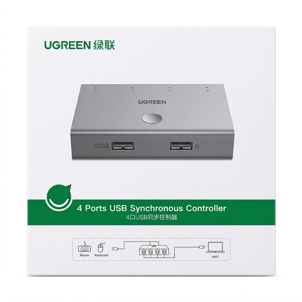 UGREEN CM228 USB 2.0 1-in, 4-out synchronous controller 60101