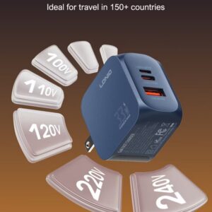 LDNIO Q5 Compact 33W GaN Charger Triple Port for iPhone & Android PPS 3.3-21V/1.5A Support iPhone Charger Fast Charger WITH C TO IP Cable